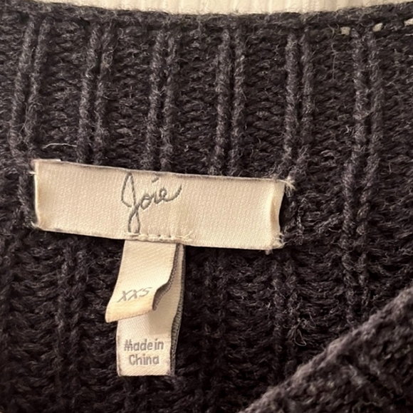 Joie Cashmere Charcoal Landyn Balloon Sleeve Chunky Knit Sweater - Picture 5 of 8